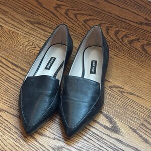 Nine West Black Pointed Loafers